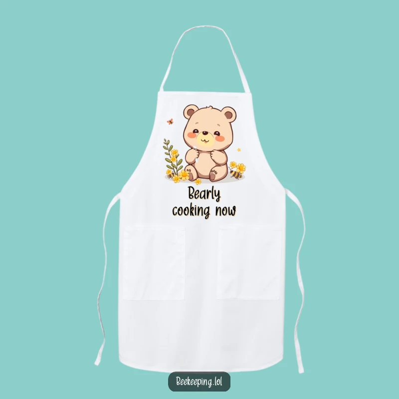 Funny Bear Propolis Apron: Beaming Chef Bear, Hilarious Funny Gift