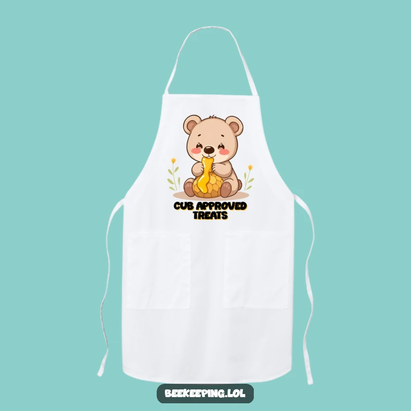 Funny Bear Cub Honey Apron - Cute Cub Collecting Kitchen Wear, Great Humorous Gift