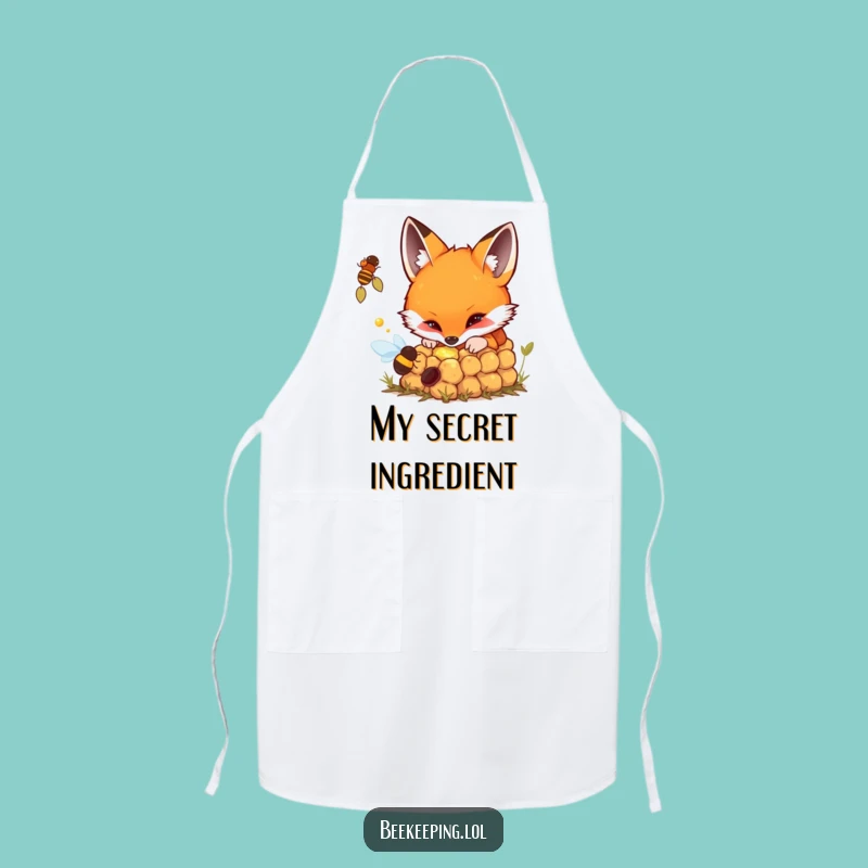 Funny Apron: Curious Fox Beehive - Kitchen Explorer Gift