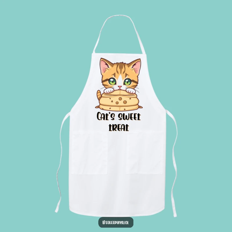 Funny Curious Cat Apron - Cook with Concentration and a Hint of Mischief