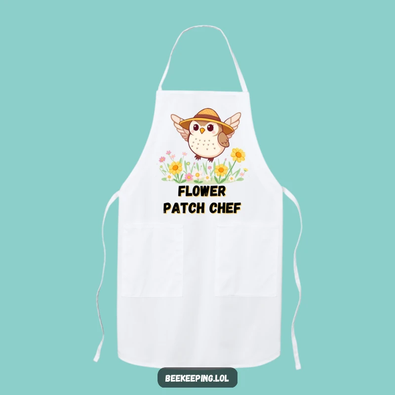 Funny Owl Gardener Apron: Cute Round Owl Kitchen Wear for Humorous Cooks