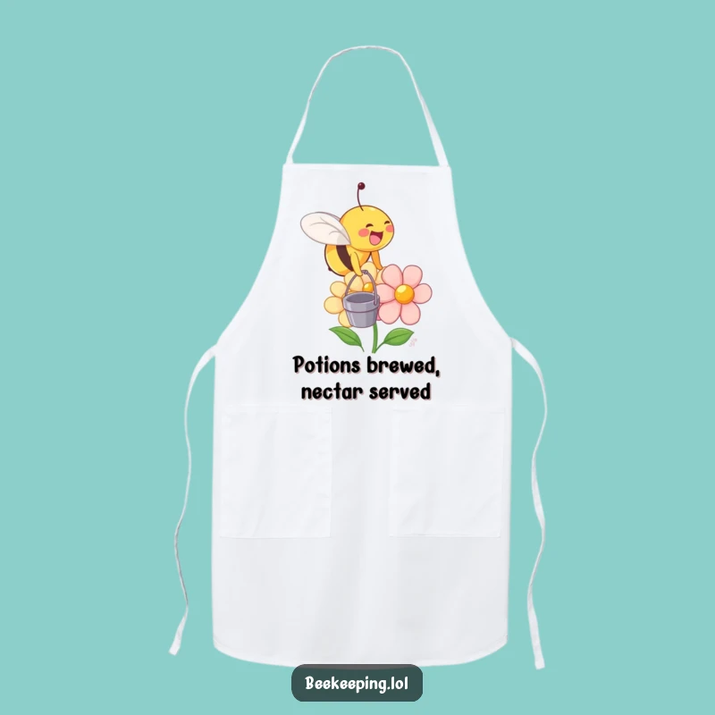 Funny Bee Flower Apron: Humorous Kitchen Accessory Gift for Bakers