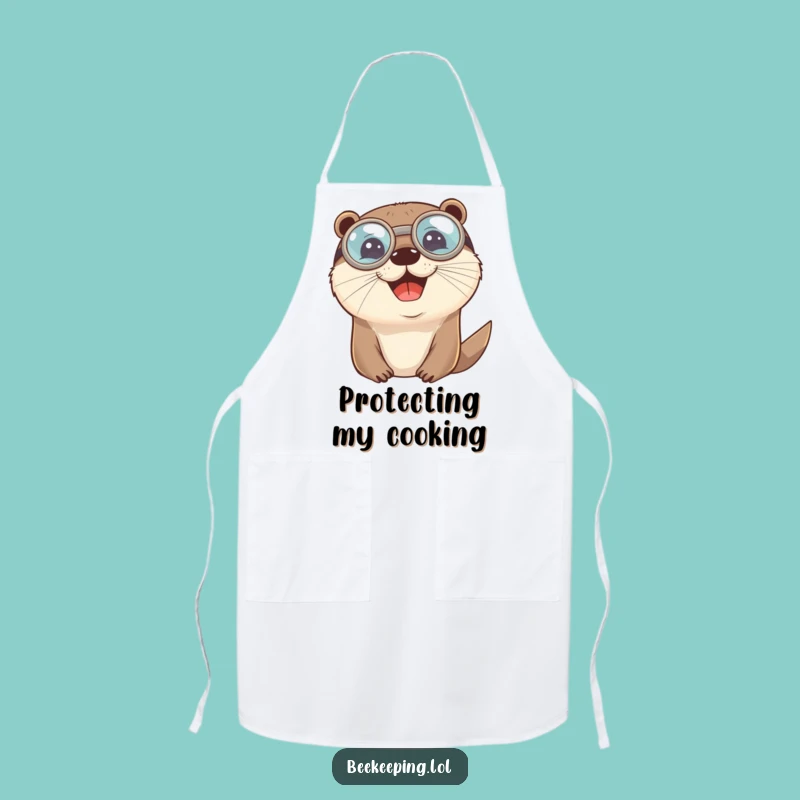 Funny Otter Goggles Apron: Cheerful Chef Wear, Hilarious Kitchen Accessory, Gift