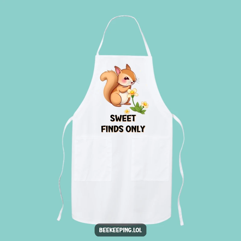 Funny Squirrel Flower Apron: Durable Bouncy Squirrel, Perfect Kitchen Nature Gift