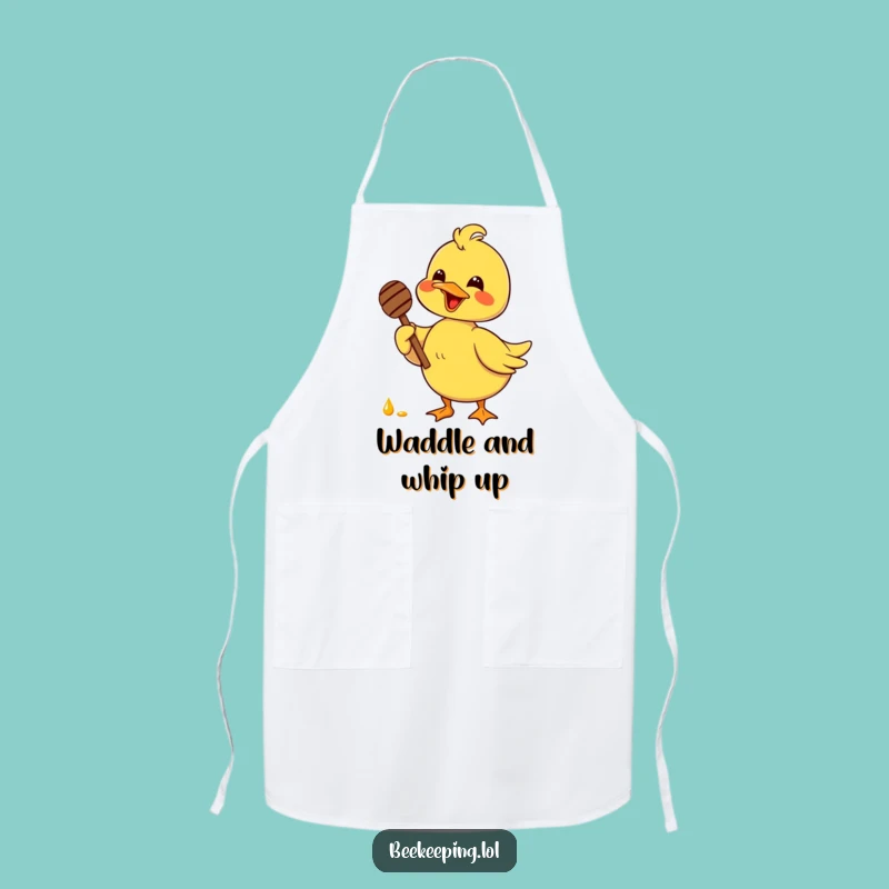 Funny Duck Honey Lover Apron - Delighted Bird Dipping Sweetness, Kitchen Fun Gift