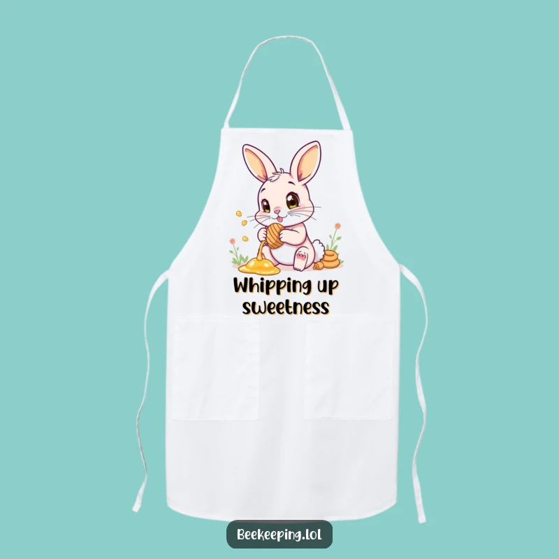 Funny Apron: Bunny Honey Collector - Sweet Kitchen Gift