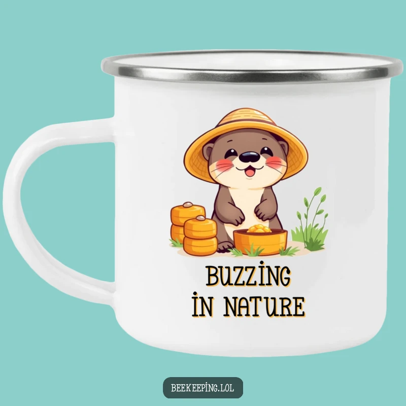 Funny Otter Beekeeper Camping Mug: Giggling Otter Adventure, Great Funny Gift