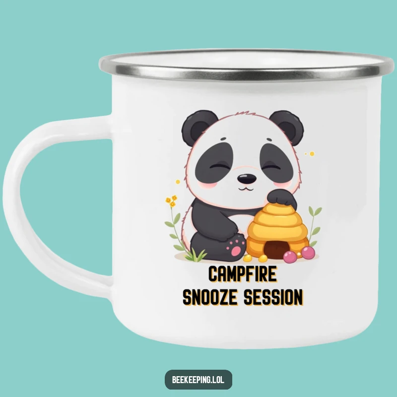 Adventure Funny Panda Camping Mug: Sip Peacefully Near the Bees