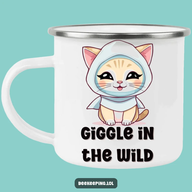 Funny Cat Beekeeper Camping Mug: Adventure Ready Cat Gift!