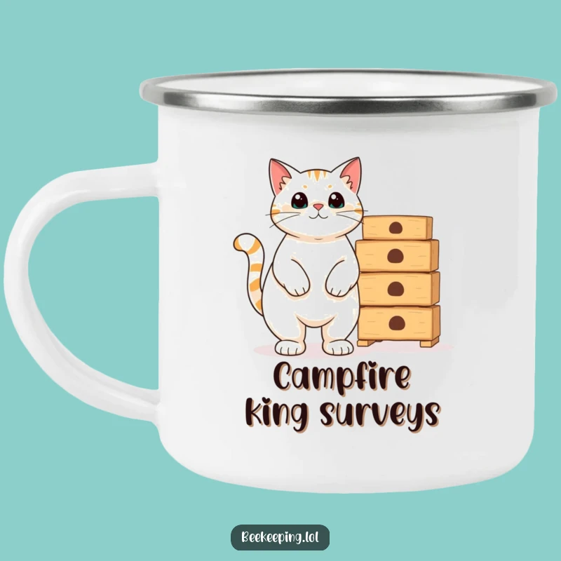Funny Cat Beekeeper Camping Mug: Proud Feline Mug, Outdoor Hive Humor, Gift