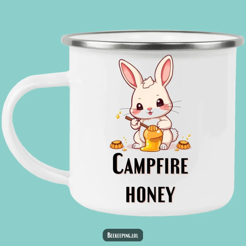 Funny Determined Rabbit Camping Mug - Fuel Your Expedition with Grit