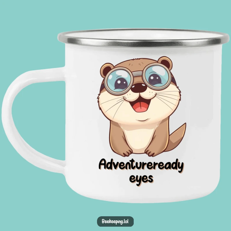 Funny Otter Goggles Camping Mug: Cheerful Aquatic Mug, Outdoor Adventure Gift Idea