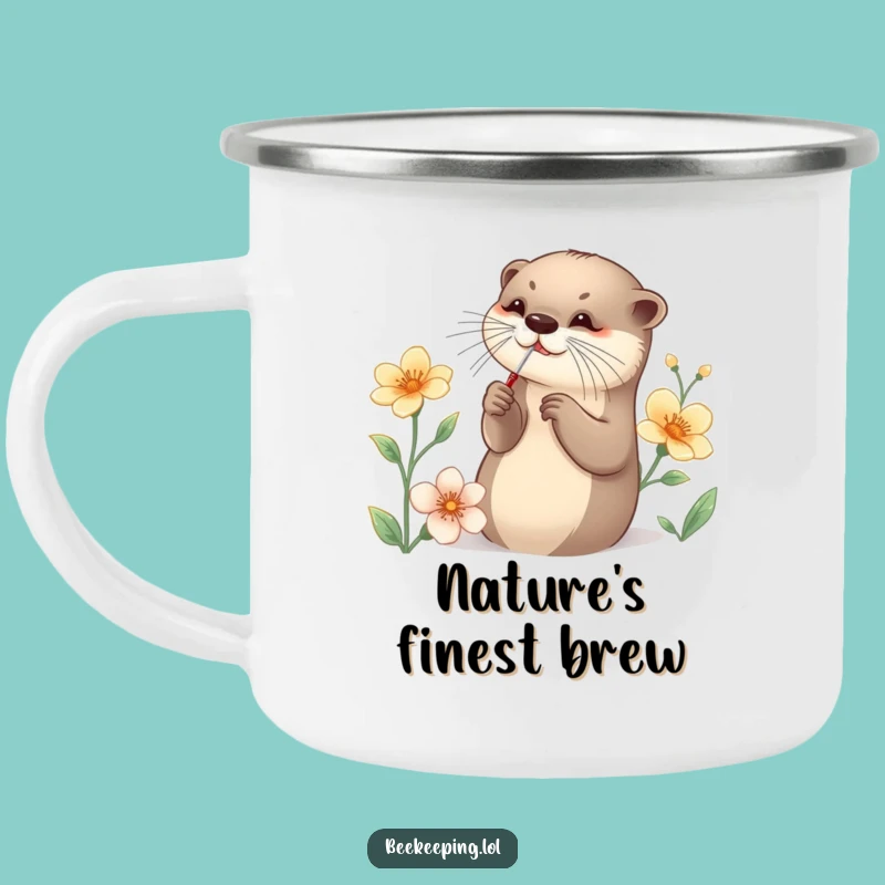 Adventure Funny Otter Camping Mug: Sip Nectar with Precise Whimsy