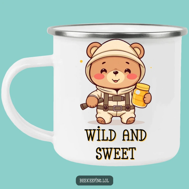 Funny Bear Beekeeper Camping Mug - Adventure Fuel for Sweet Journeys
