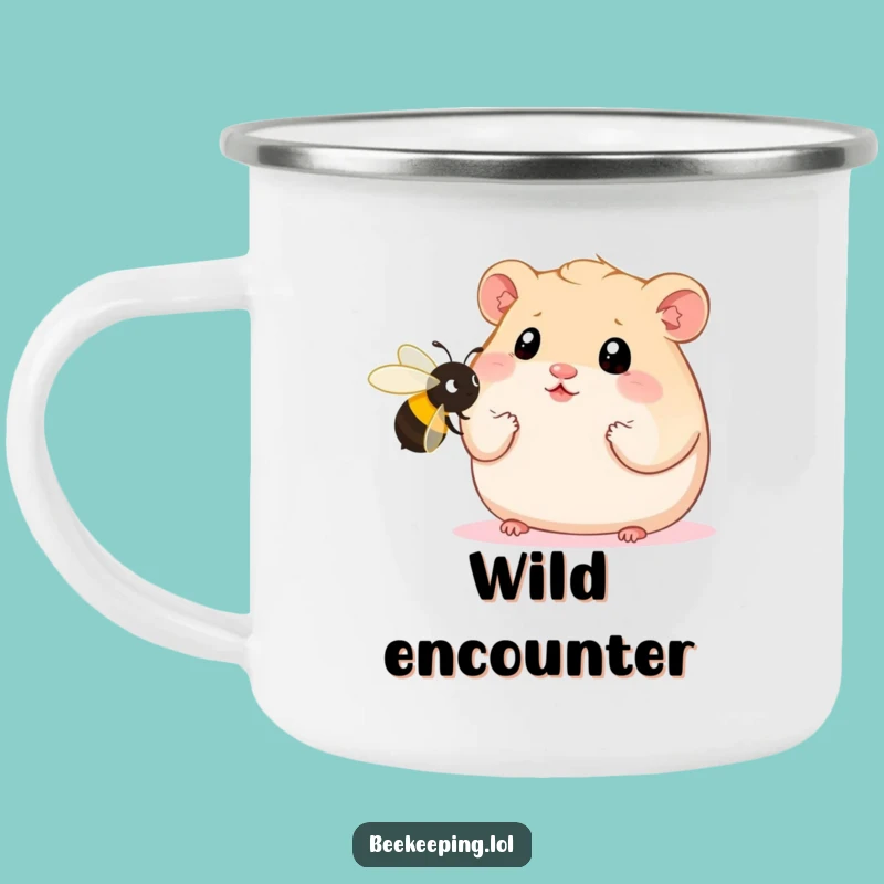 Adventure Funny Hamster Camping Mug: Sip with Wide-Eyed Wonder