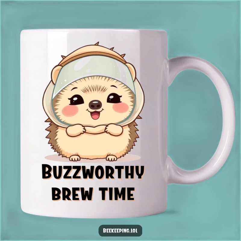 Funny Hedgehog Beekeeper Mug - Giggling Spiky Friend, Unique & Funny Gift Idea
