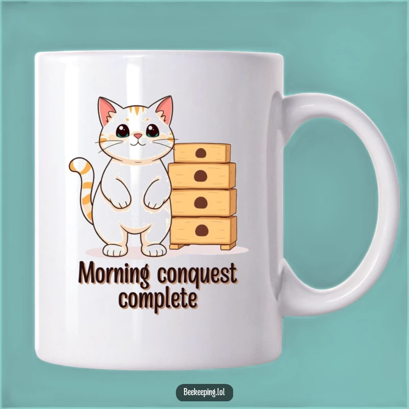 Funny Cat Beekeeper Mug: Proud Feline Owner, Empty Hives Humor, Perfect Gift