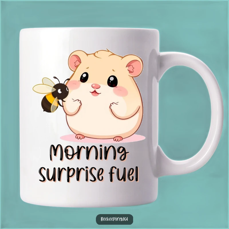 Funny Hamster Bee Mug: Wide-Eyed Wonder for a Hilarious Gift