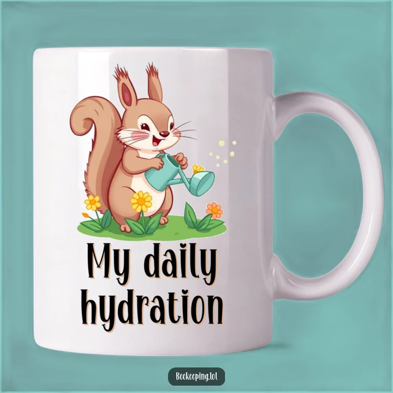 Funny Squirrel Watering Flower Mug: Hilarious Garden Gift for Nature Lovers