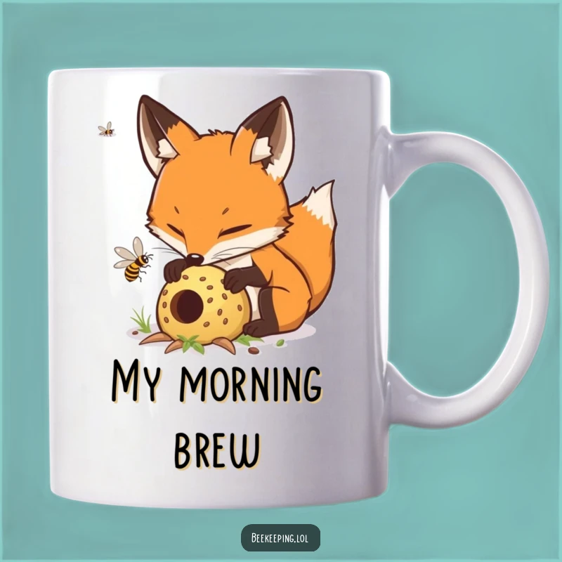 Funny Fox Beekeeper Mug - Determined Hive Tending Coffee Cup, Unique Humorous Gift