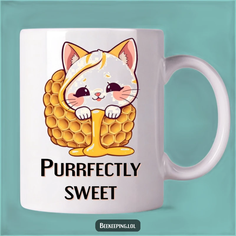 Funny Cat Honeycomb Mug - Giggling Feline, Sweet & Hilarious Gift