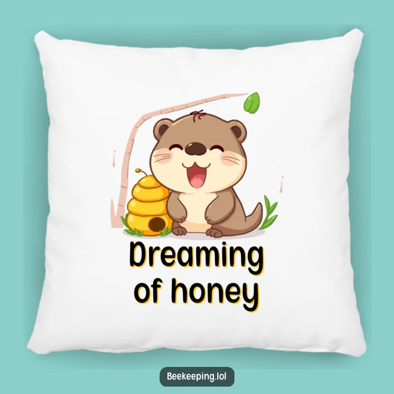 Cozy Funny Otter Beehive Pillow: Soft Curious Otter, Perfect Comforting Animal Gift