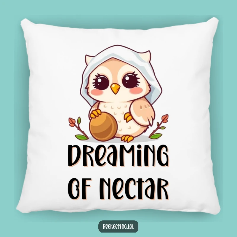 Cozy Funny Owl Beekeeper Pillow: Soft Smiling Owl in Veil, Perfect Comforting Gift