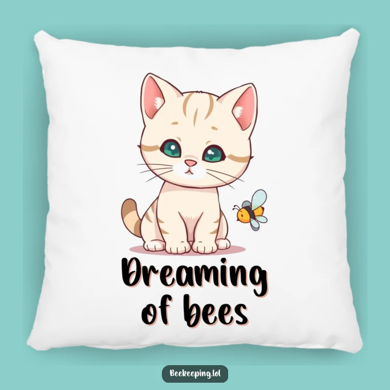 Funny Cat Bee Pillow - Cozy Humorous Cushion, Perfect Cat Gift
