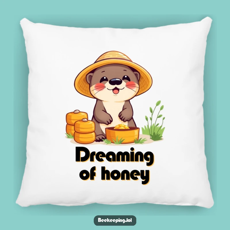 Funny Otter Beekeeper Pillow: Giggling Otter Comfort, Ultimate Funny Gift