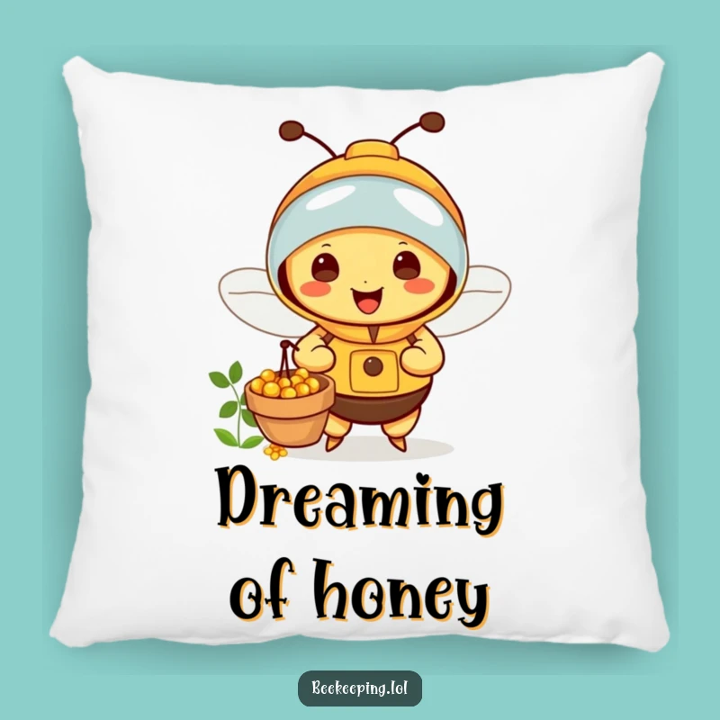 Funny Bee Beekeeper Pillow: Cuddle Up with This Happy Nectar Collector's Cozy Funny Gift!