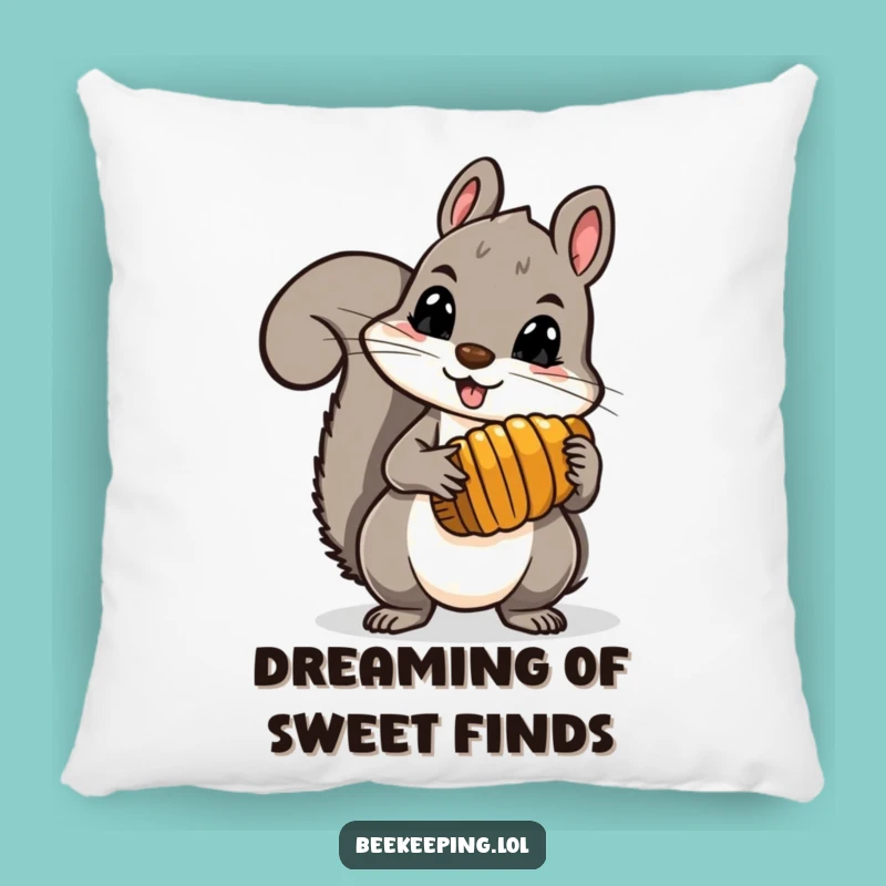 Funny Squirrel Honey Comb Pillow - Brave Nut Gatherer Accent, Cozy Gift