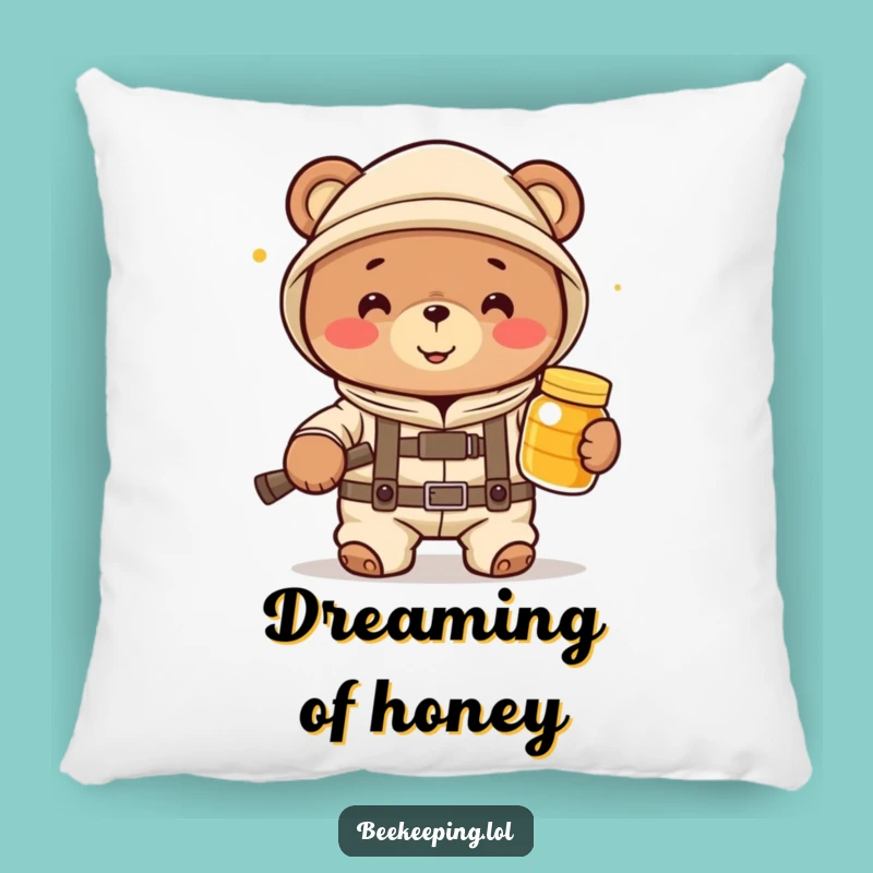 Funny Bear Beekeeper Pillow - Cozy Comfort with a Sweet, Humorous Touch