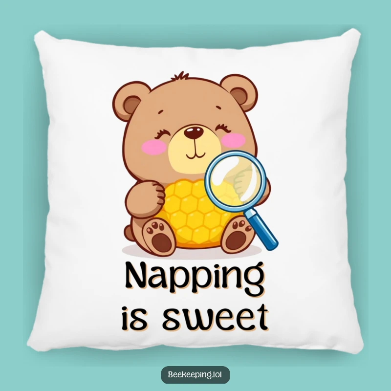 Funny Bear Honeycomb Pillow: Cuddle Up with Comedic Charm