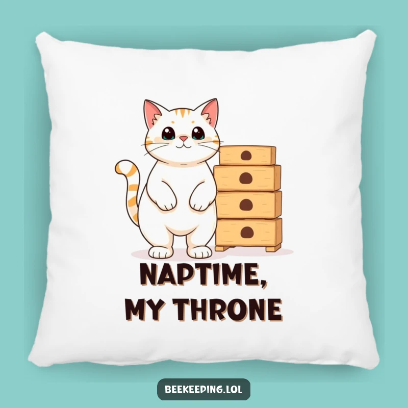 Funny Cat Beekeeper Pillow: Cozy Feline Cushion, Proud Owner Humor, Home Accent