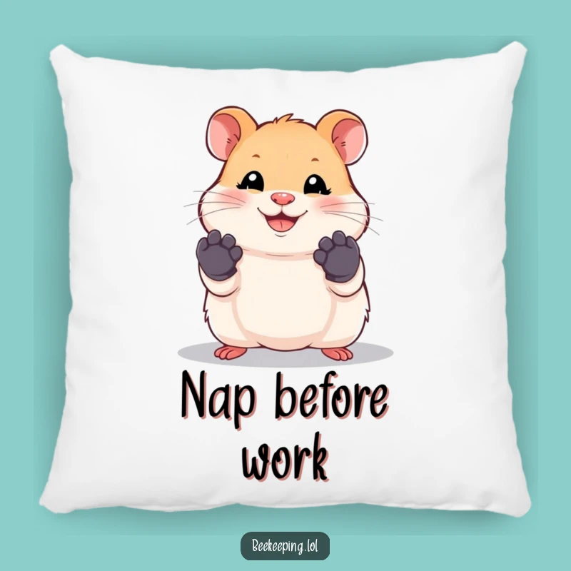 Funny Hamster Work Pillow - Cozy Humorous Cushion, Cute Gifts