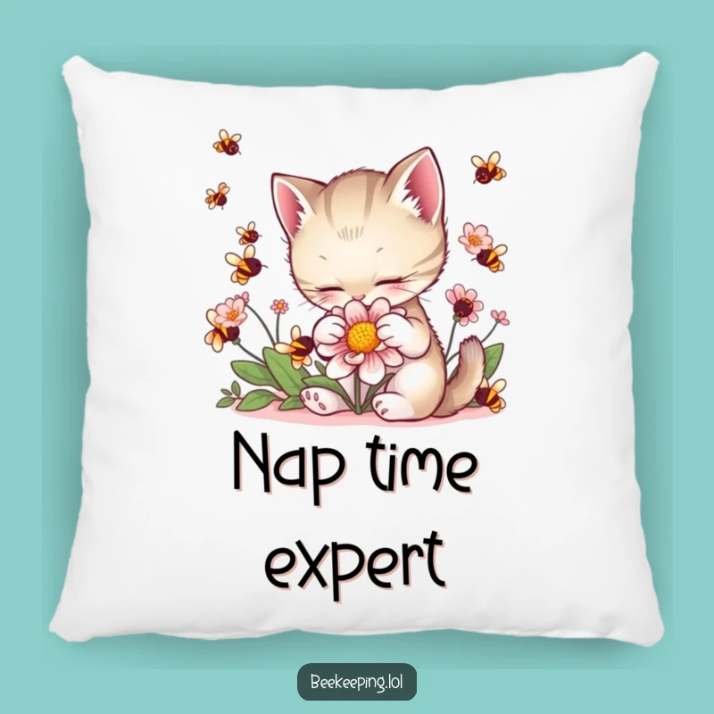 Funny Kitten Petting Flower Pillow: Cute Cat Cushion for Cozy Comfort
