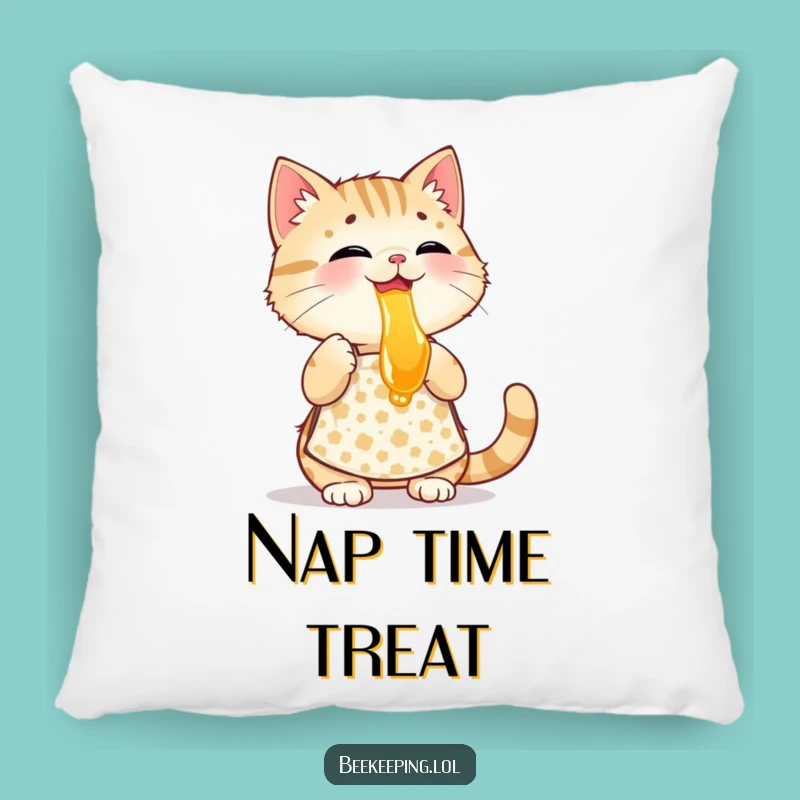 Funny Cat Beekeeper Pillow - Cozy Apron Honey Cushion, Sweet Humorous Gift