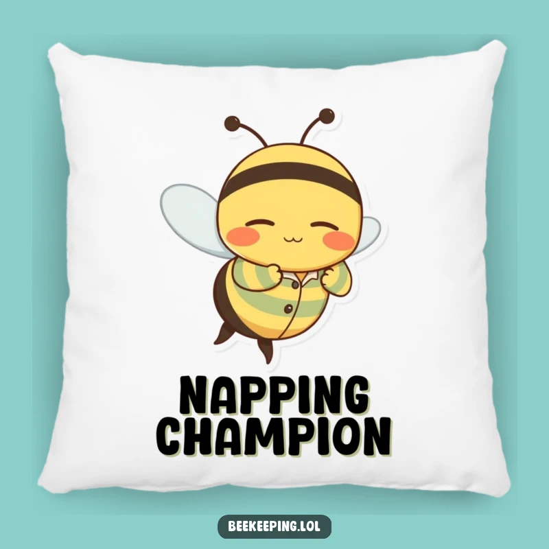 Funny Sleepy Bee Pillow: Cozy Pajama Bee Cushion for Humorous Comfort