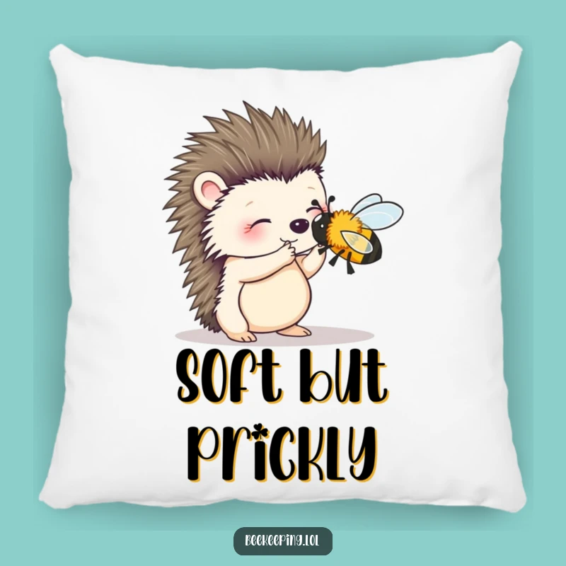 Funny Hedgehog Bee Brush Comfort Pillow: Snuggle with Gentle Charm - Gift!