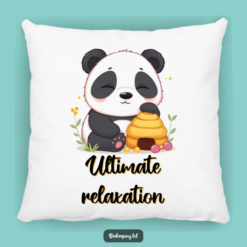 Soft Funny Panda Pillow: Cuddle Up with Sleepy Beehive Bliss
