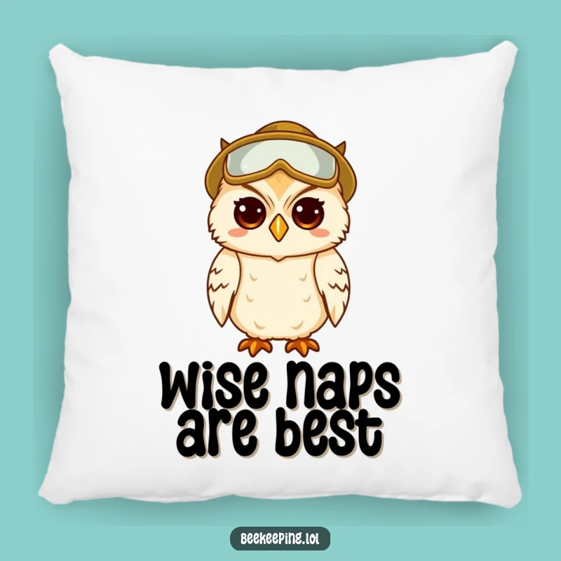 Funny Pillow: Wise Owl Beekeeper - Cozy Intellectual Comfort Gift