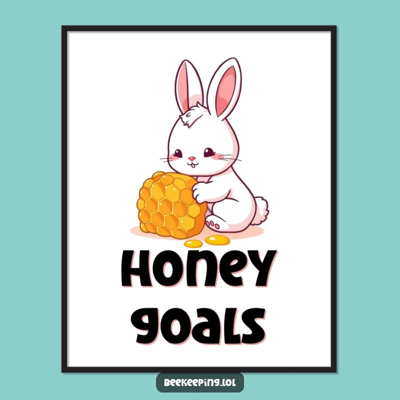 Funny Bunny Honey Digital Art Print - Instant Whimsy for Your Walls!