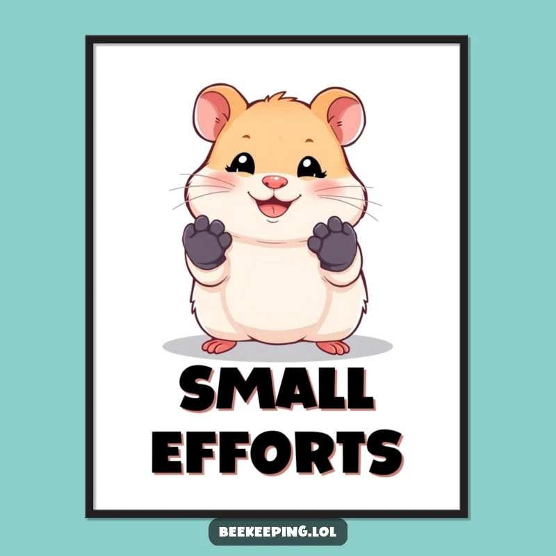Funny Hamster Work Digital Art - Humorous Printable Decor, Cute Gift