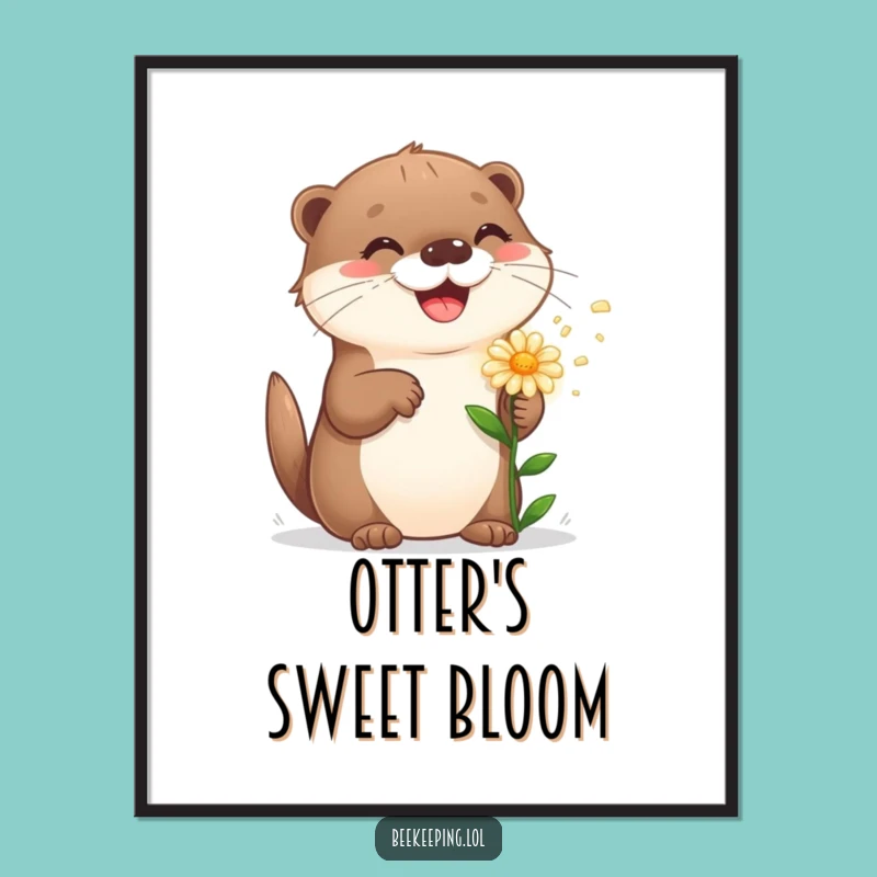 Funny Playful Otter Digital Art Print - Instant Happiness for Your Walls