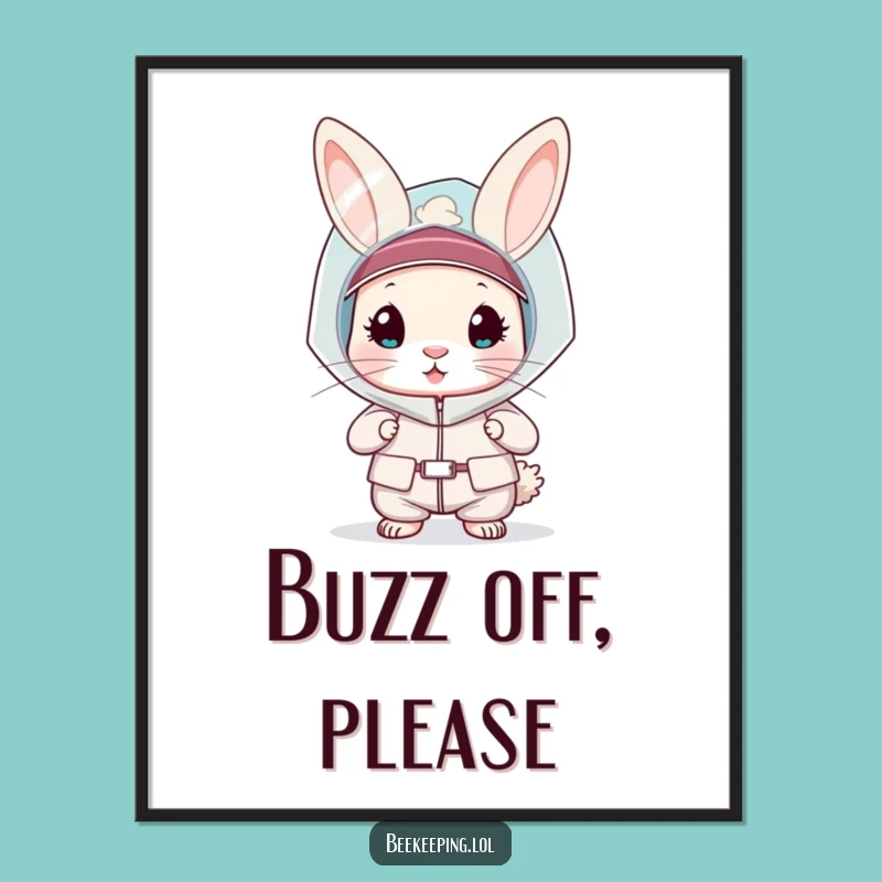 Funny Rabbit Bee Scientist Digital Art: Instant Conservation Charm