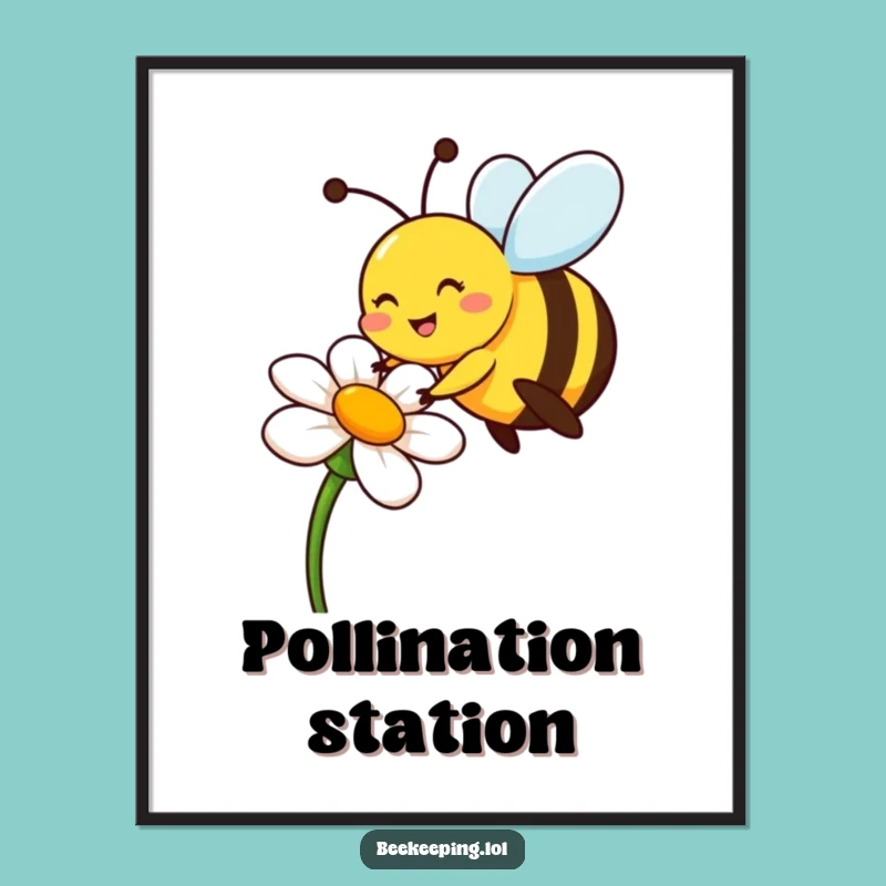 Funny Bee Flower Digital Art Print - Instant Cheer for Your Walls!