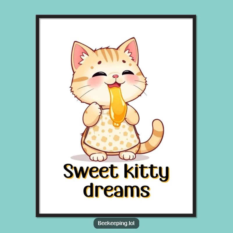 Funny Cat Beekeeper Digital Art - Playful Apron Honey Print, Instant Humorous Gift