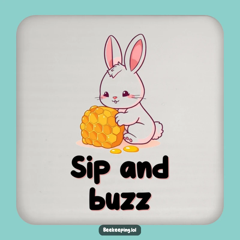 Funny Bunny Honey Coaster - Protect Surfaces with Cute Humor!