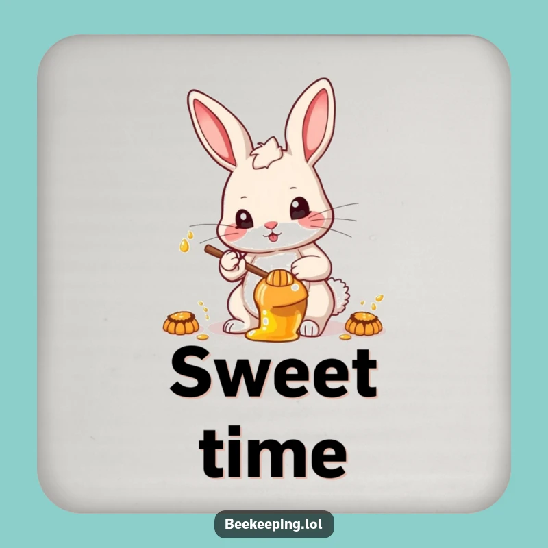 Funny Determined Rabbit Coasters - Protect Surfaces with Focused Charm