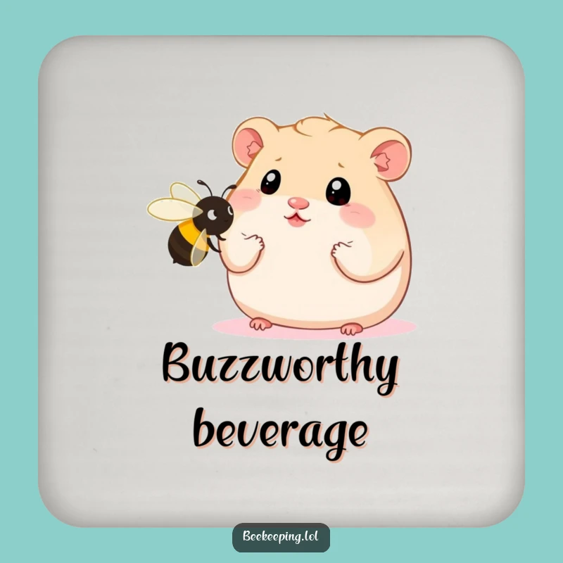 Funny Hamster Bee Coaster: Protect Surfaces with Wide-Eyed Charm